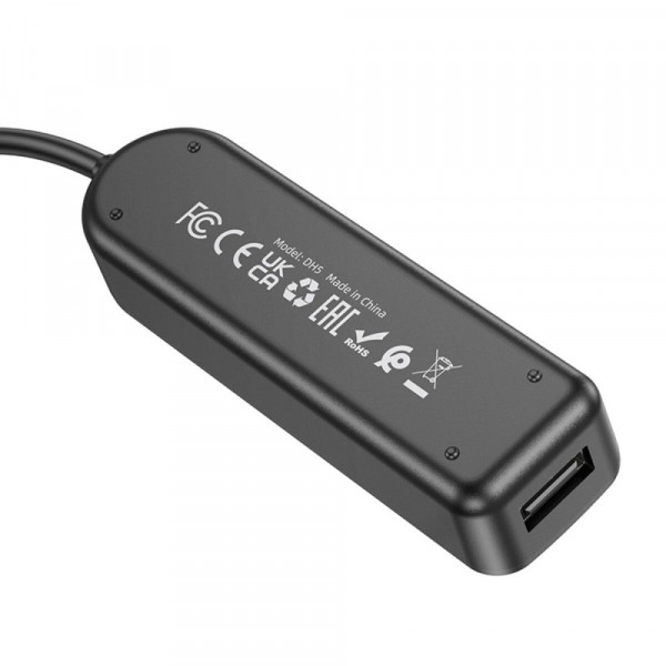 Type-C HUB Borofone DH5 Erudite 4-in-1 Type-C to USB2.0*4 0.2m Black