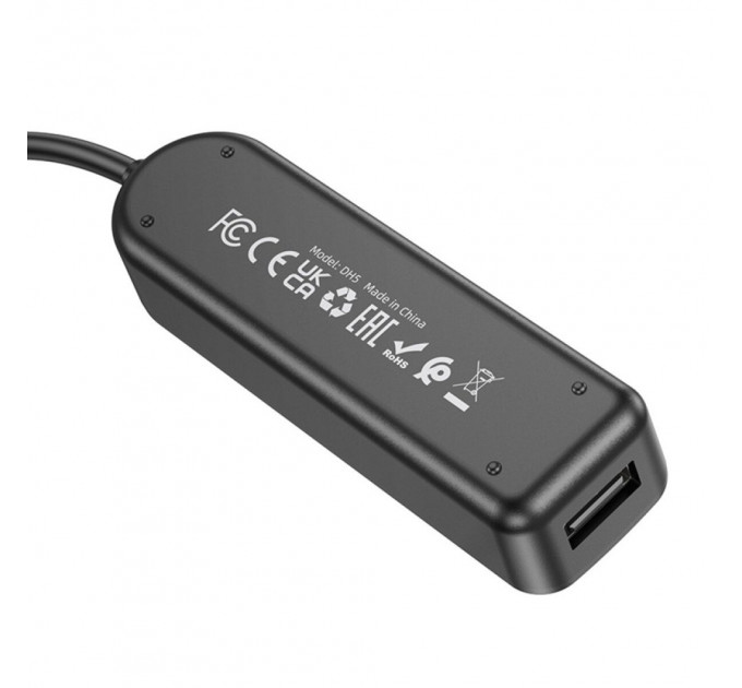 Type-C HUB Borofone DH5 Erudite 4-in-1 Type-C to USB2.0*4 0.2m Black