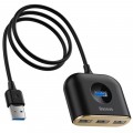 Type-C HUB Baseus Square Round USB to USB 3.0 + 3USB 2.0 (1m) Black