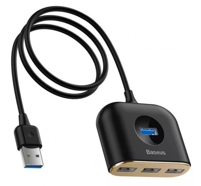 Type-C HUB Baseus Square Round USB to USB 3.0 + 3USB 2.0 (1m) Black