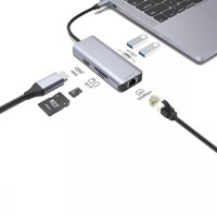 Type-C HUB Proove Iron Link 6in1 2USB+SD/TF+RJ45+HDMI (HBI700010004)