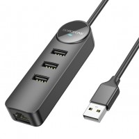 USB HUB Borofone DH6 USB-3USB+RJ45 1.2m