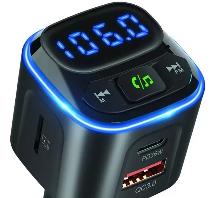 FM Модулятор Proove FM Launcher Luxor 36W (PD+QC3.0) Type-C+USB