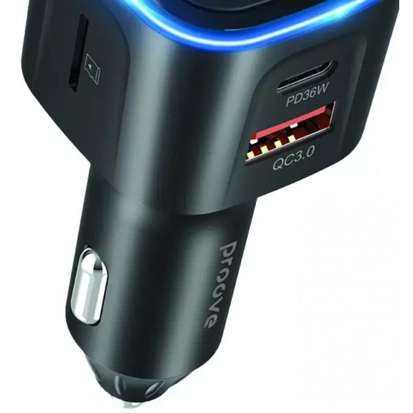 FM Модулятор Proove FM Launcher Luxor 36W (PD+QC3.0) Type-C+USB