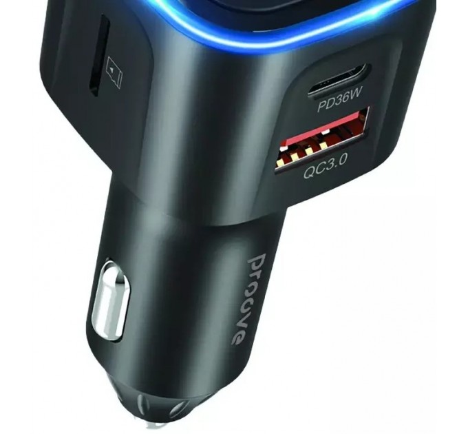 FM Модулятор Proove FM Launcher Luxor 36W (PD+QC3.0) Type-C+USB