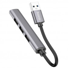 USB HUB Hoco HB26 4USB Metal Gray