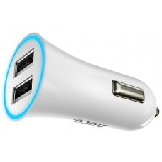 Автомобільний зарядний пристрій Hoco UC-204 2.4 A White