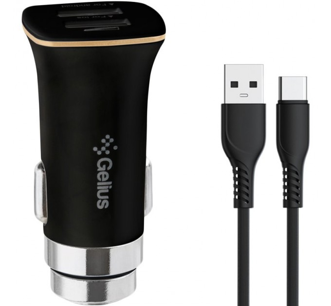 Автомобильное зарядное устройство для Gelius Apollo 2USB 3.1A 15W+Type-c