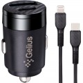 Автомобильное зарядное устройство Gelius Inch Twix USB+Type-c 30W+Type-c/Lightning