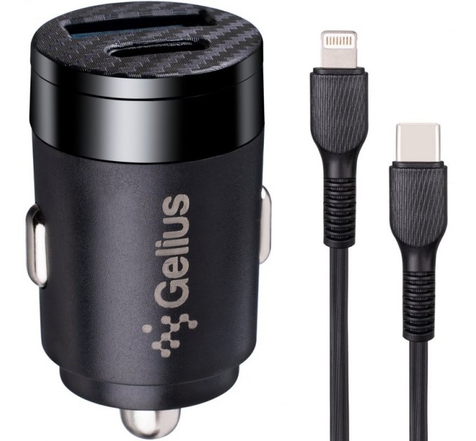 Автомобильное зарядное устройство Gelius Inch Twix USB+Type-c 30W+Type-c/Lightning