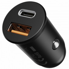 Автомобільний зарядний пристрій Baseus Tiny POWER 20W USB+Type-C Black (ACTP20110001)