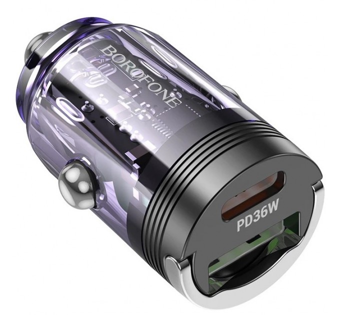 Автомобильное зарядное устройство Borofone BZ29A PD/QC 36W Purple