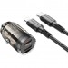 Автомобильное зарядное устройство Borofone BZ29B PD36W + Type-C to Lightning Transparent