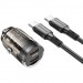 Автомобильное зарядное устройство Borofone BZ29B PD36W + Type-C to Type-C Transparent Black