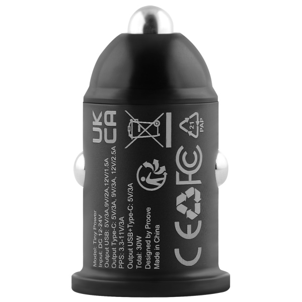 Автомобильное зарядное устройство Proove Tiny Power 30W USB + Type-C (ACTP30111201)