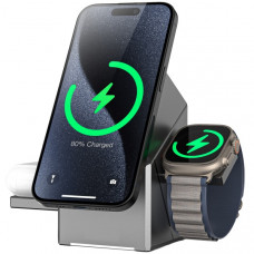 Автотримач Proove Iron Hide 3 in 1 Qi2 Gray