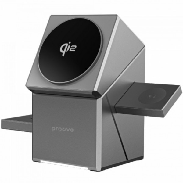 Автотримач Proove Iron Hide 3 in 1 Qi2 Gray