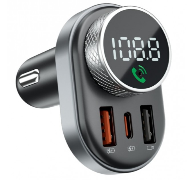 Автомобильное зарядное устройство Proove FM Launcher Sound Link 30W (PD+QC3.0) Type-C+USB Black