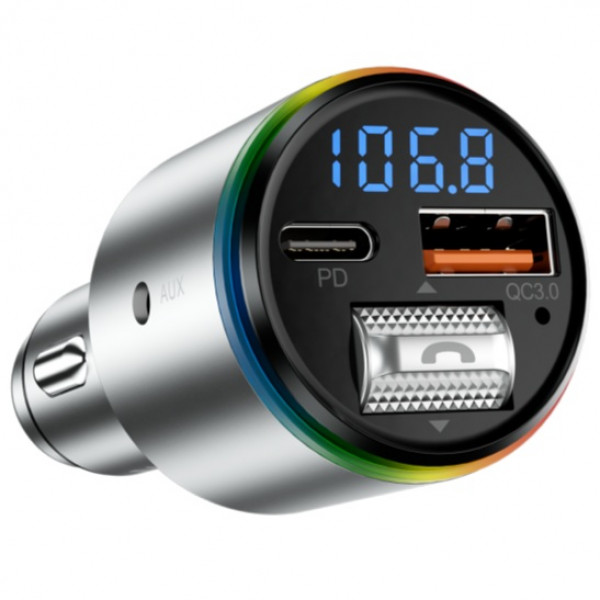 Автомобильное зарядное устройство Proove FM Launcher Power Drive 30W (PD+QC3.0) Type-C+USB+AUX Silver (FMPD30110006)