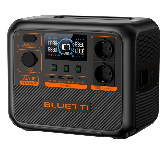 Зарядна станція Bluetti AC70P 1000W 864Wh
