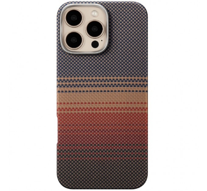 Чехол Carbon Kevlar MagSafe для iPhone 16 Pro Sunset Ring Gold