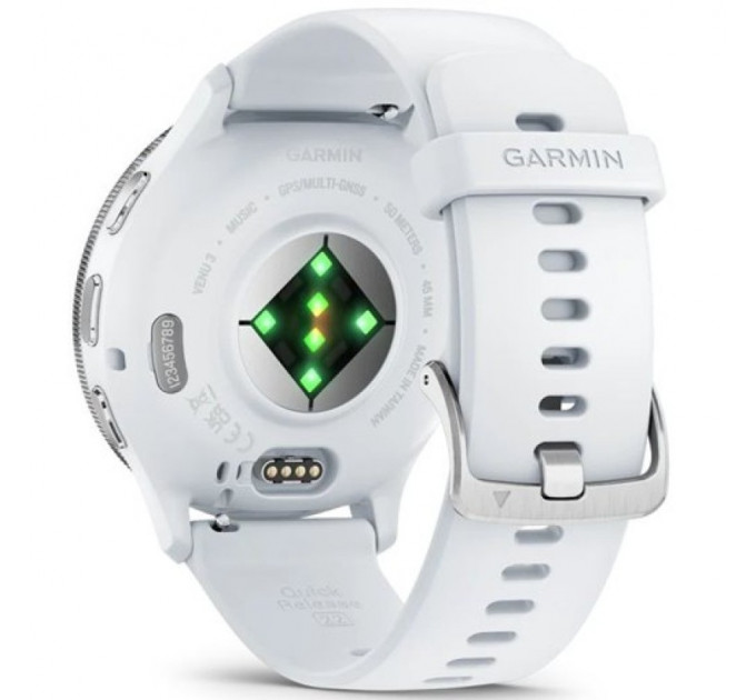 Смарт-часы Garmin Venu 3 Silver Stainless Steel Bezel with Whitestone Case and Silicone Band (010-02784-00/50)