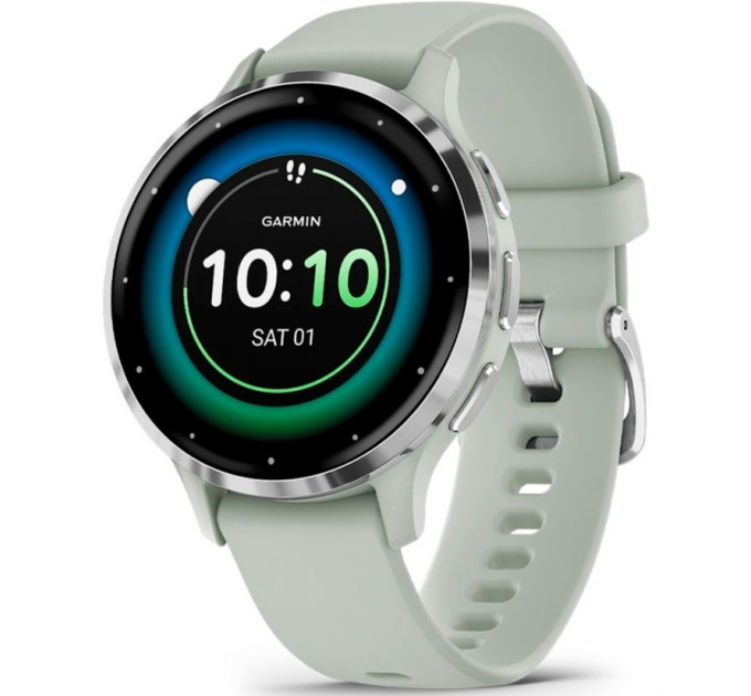 Смарт-часы Garmin Venu 3S Silver Stainless Steel Bezel with Sage Gray Case and Silicone Band (010-02785-01/51)