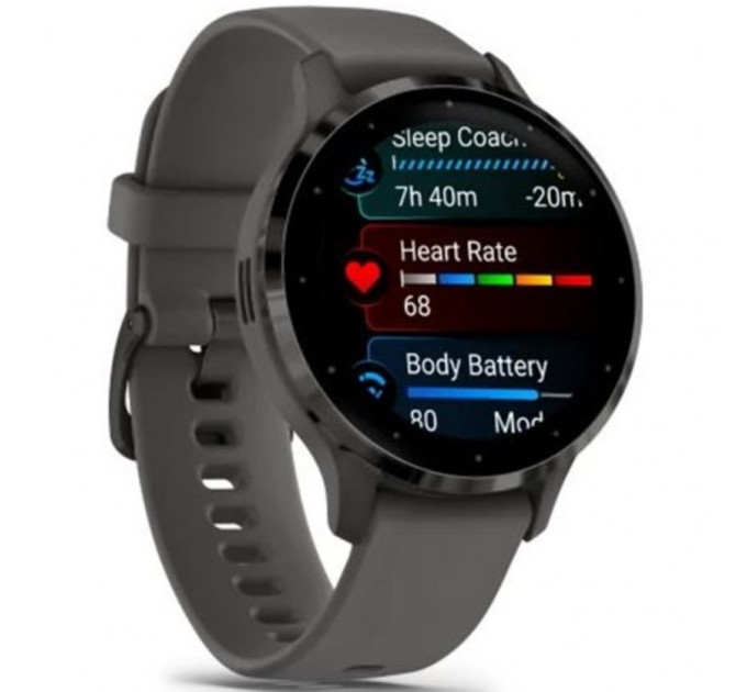 Смарт-часы Garmin Venu 3S Slate Stainless Steel Bezel with Pebble Gray Case and Silicone Band (010-02785-00/50)