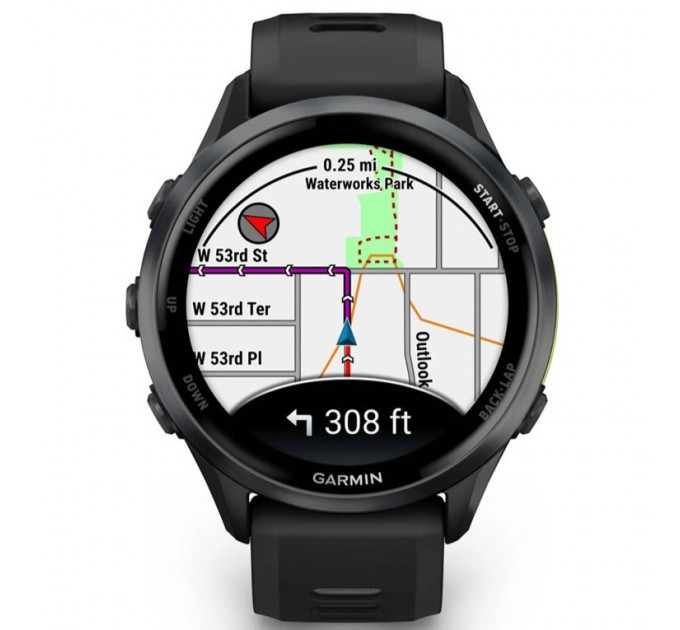 Смарт-часы Garmin Forerunner 970 Carbon Gray DLC Titanium Bezel with Black Case and Black/Transparent White Band (010-02969-00/10/60)