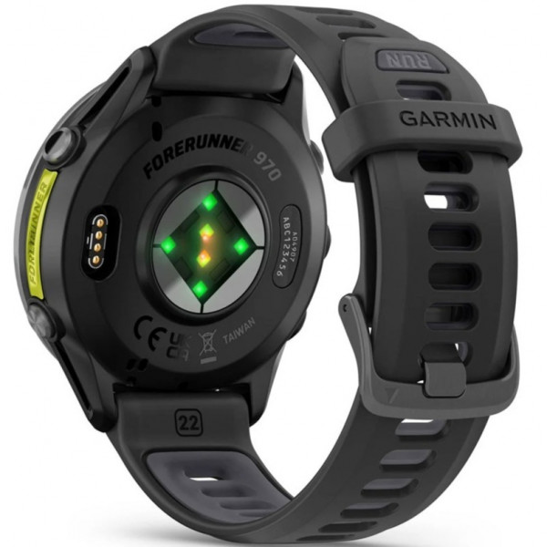 Смарт-часы Garmin Forerunner 970 Carbon Gray DLC Titanium Bezel with Black Case and Black/Transparent White Band (010-02969-00/10/60)