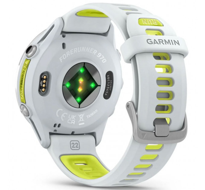 Смарт-часы Garmin Forerunner 970 Titanium Bezel with Whitestone Case and Whitestone/Tidal Amp Yellow Band (010-02969-01/11)