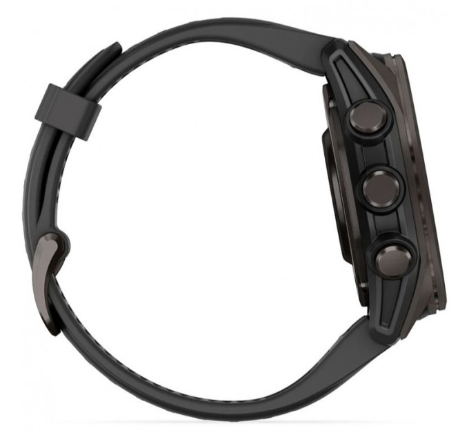 Смарт-часы Garmin Fenix 8 43mm AMOLED Sapphire Carbon Gray DLC Titanium Bezel with Black/Pebble Gray Silicone Band (010-02903-20/21/28)