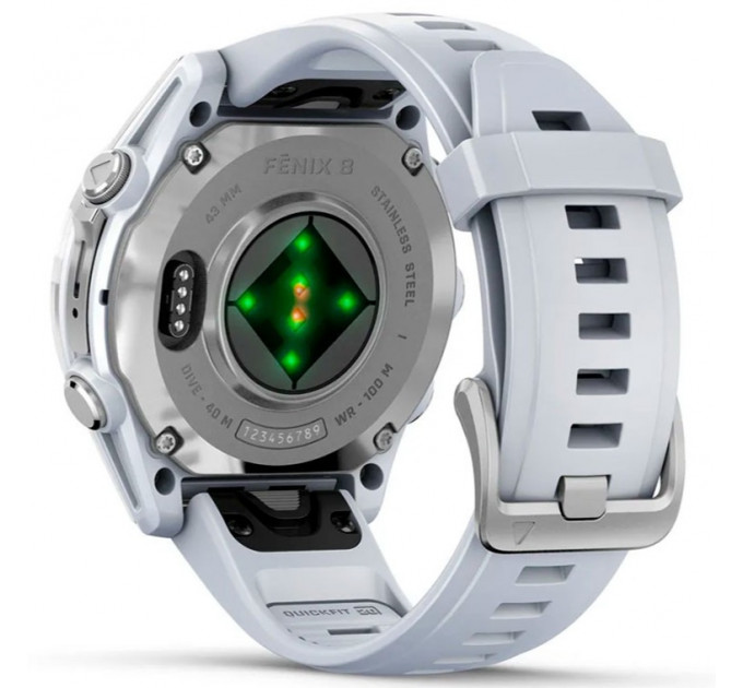 Смарт-часы Garmin Fenix 8 43mm AMOLED Silver Bezel with Whitestone Silicone Band (010-02903-00/06)