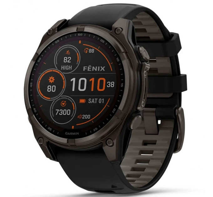 Смарт-часы Garmin Fenix 8 47mm Sapphire Solar Carbon Gray DLC Titanium/Black Silicone Band (010-02906-10/11/70)