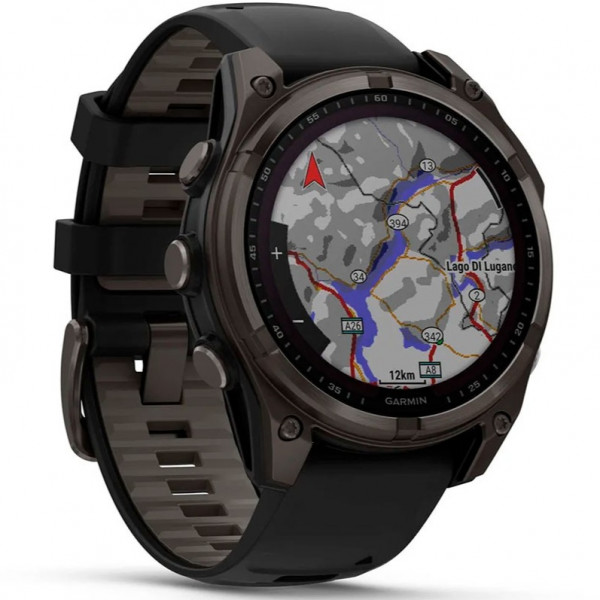 Смарт-часы Garmin Fenix 8 47mm Sapphire Solar Carbon Gray DLC Titanium/Black Silicone Band (010-02906-10/11/70)