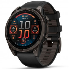 Смарт-годинник Garmin Fenix 8 51mm AMOLED Sapphire Carbon Gray DLC Titanium Black/Pebble Gray Silicone Band (010-02905-20/21/63)
