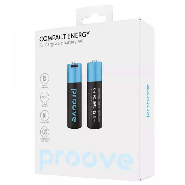 Аккумуляторные батарейки Proove Compact Energy AA 2 pcs Black (RBCE26010008)