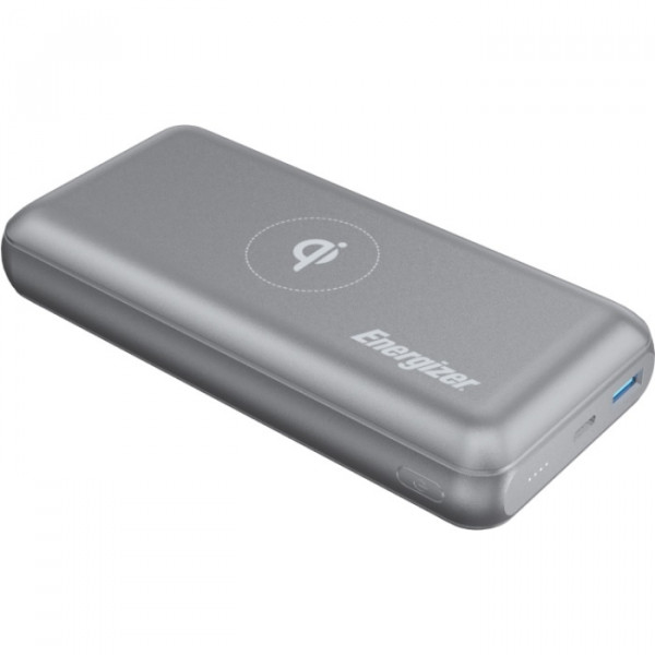 Внешний аккумулятор Power Bank Energizer QE20007PQ-20000mAh Qi wireless TYPE-C PD Grey